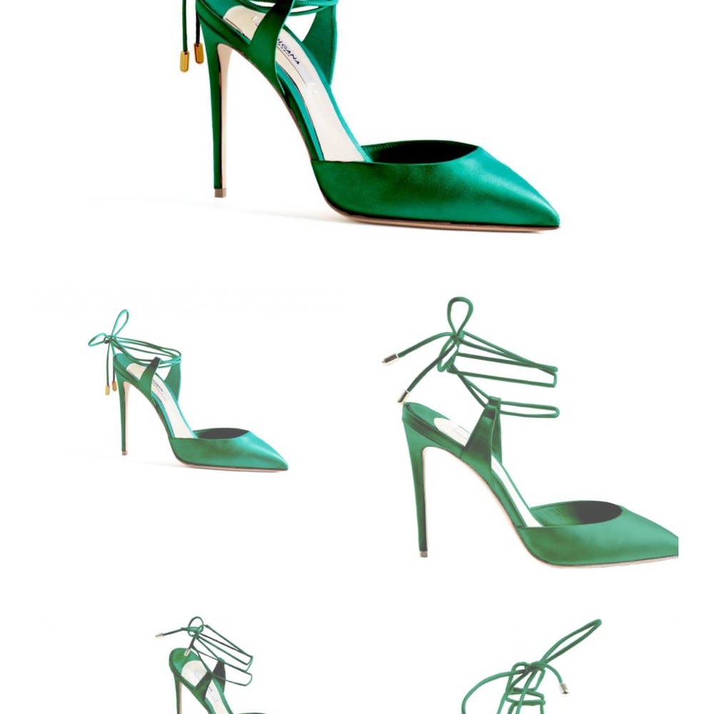 OLGANA PARIS GREEN EMERALD L’ATTACHANTE HEELS SIZE 36